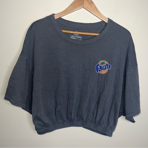 aerie Offline “Fanta” Cropped Shirt Gray Size Medium - Picture 7 of 8